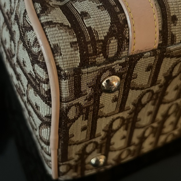 Vintage CHRISTIAN DIOR Tan/Brown Trotter Mini Boston Bag-RARE - Picture 7 of 15